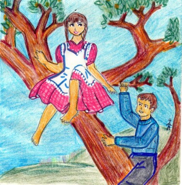 「carmencita y rafael…」というタイトルの描画 Siria Orionによって, オリジナルのアートワーク, ボールペン