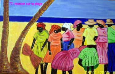Peinture intitulée "77- reunion sur la…" par Crilamb, Œuvre d'art originale