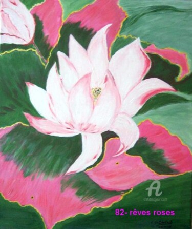 Malerei mit dem Titel "82- rêves roses - t…" von Crilamb, Original-Kunstwerk