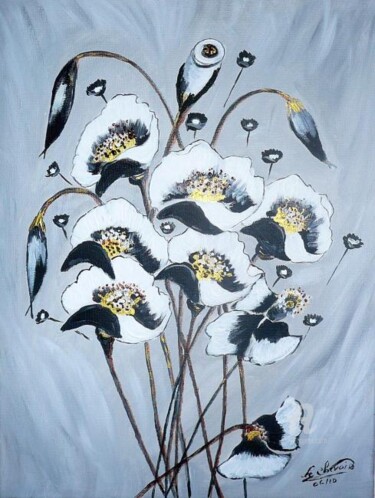 Pintura titulada "246- bouquet noir" por Crilamb, Obra de arte original