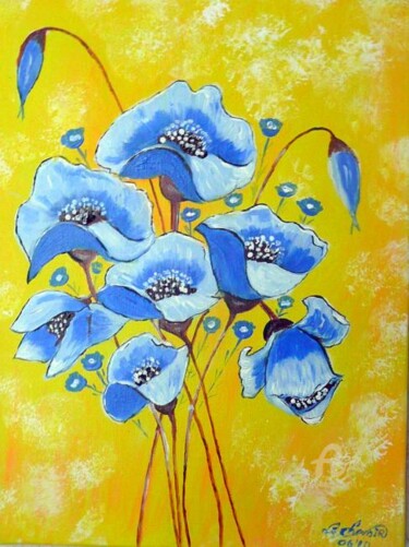 Peinture intitulée "247 - bouquet véron…" par Crilamb, Œuvre d'art originale