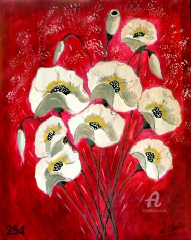 Peinture intitulée "254-rouge-blanc.jpg" par Crilamb, Œuvre d'art originale