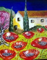 Peinture intitulée "6-provence rouge" par Crilamb, Œuvre d'art originale