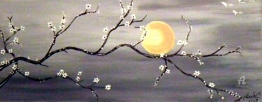 Painting titled "340- pleine lune  2…" by Crilamb, Original Artwork, Oil