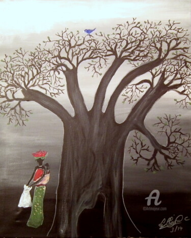 "374-le-baobab-et-l-…" başlıklı Tablo Crilamb tarafından, Orijinal sanat, Petrol