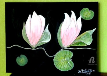 Pintura titulada "396-lotus-50x40.jpg" por Crilamb, Obra de arte original