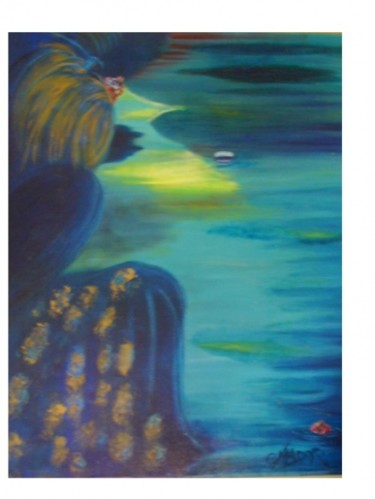 Painting titled "L'oiseau de paradis" by Crimadori, Original Artwork