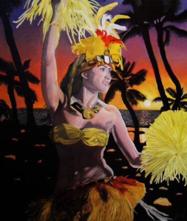 Peinture intitulée "La tahitienne" par Criquet, Œuvre d'art originale