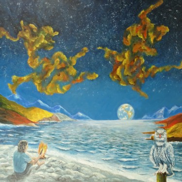 Картина под названием "Narziß und Goldmund" - Kiko Cristoni, Подлинное произведение искусства, Масло