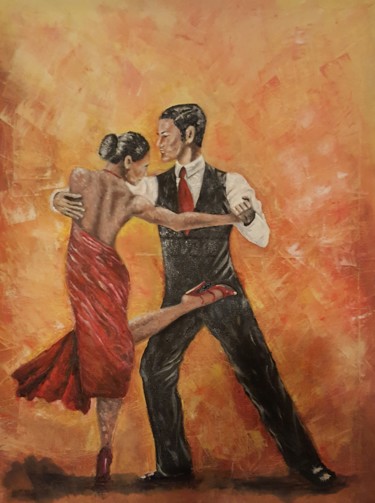 Картина под названием "Dancers" - Kiko Cristoni, Подлинное произведение искусства, Масло