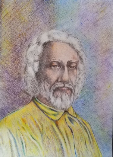 Рисунок под названием "Sri Y" - Kiko Cristoni, Подлинное произведение искусства, Цветные карандаши