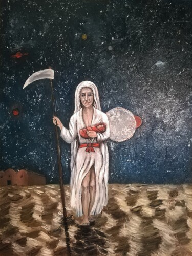 Картина под названием "the death - Tarot s…" - Kiko Cristoni, Подлинное произведение искусства, Масло