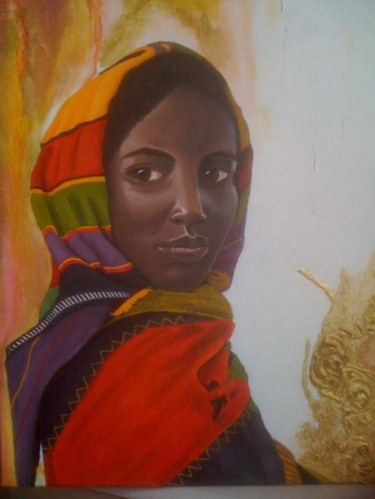 Painting titled "Afriqua" by Christiane Barnaud, Original Artwork