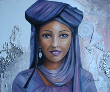 Painting titled "Femme touareg" by Christiane Barnaud, Original Artwork