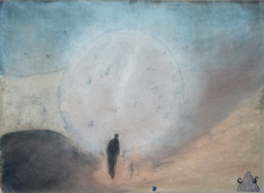 Disegno intitolato "camminando per l'is…" da Cristina Soffientini, Opera d'arte originale, Carbone