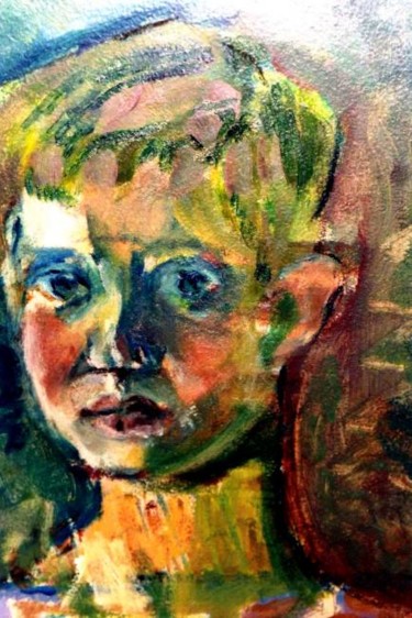 Pintura titulada "Retrato de niño" por Criscecchini, Obra de arte original, Oleo