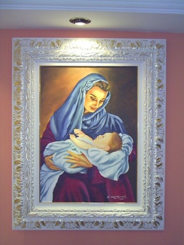 Pintura intitulada "Mãe Maria" por Cristina Kolikoviski -Cris, Obras de arte originais, Óleo