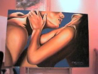Pintura intitulada "Casal Apaixonado" por Cristina Kolikoviski -Cris, Obras de arte originais, Óleo