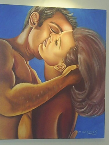 Pintura intitulada "Namorados" por Cristina Kolikoviski -Cris, Obras de arte originais, Óleo