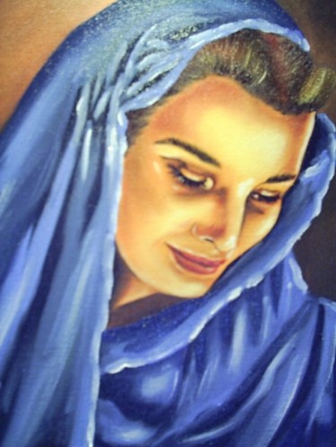 Pintura intitulada "Mãe Maria em detalhe" por Cristina Kolikoviski -Cris, Obras de arte originais, Óleo