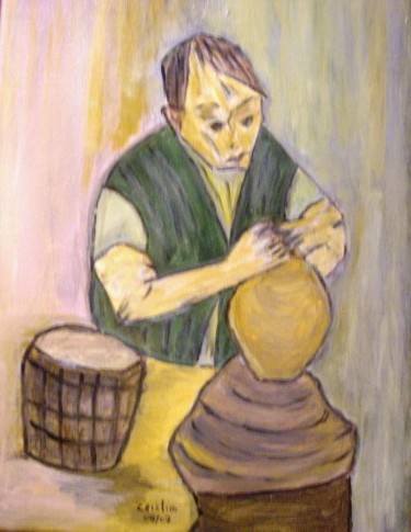 Pintura intitulada "OLEIRO" por Crislim, Obras de arte originais, Outro