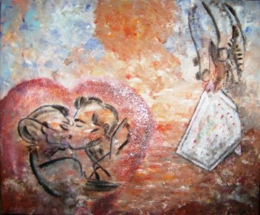 Painting titled "ELOGIO DO AMOR - 14…" by Crislim, Original Artwork