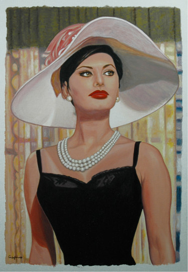 Painting titled "Sofia Loren" by Crispino, Original Artwork, Oil