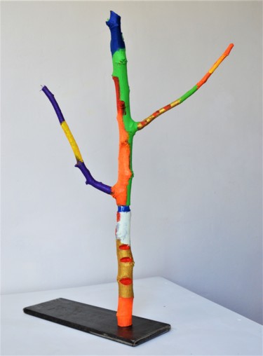 Sculpture titled "Oeuvre n°27-18" by Cristal And Pape, Original Artwork, Wood