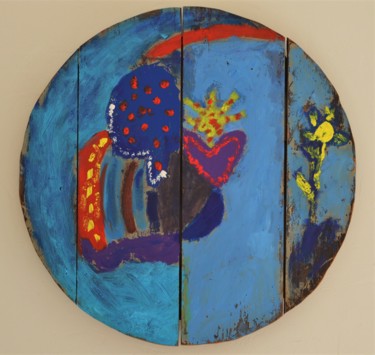 Peinture intitulée "la-fleur-dans-le-mo…" par Cristal And Pape, Œuvre d'art originale, Acrylique