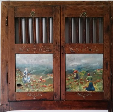 Malerei mit dem Titel "Prés du cantou" von Dominique Sarrouy, Original-Kunstwerk, Öl