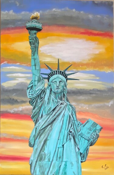 Painting titled "Liberté" by Cristel Clavaguera, Original Artwork, Acrylic Mounted on Wood Stretcher frame