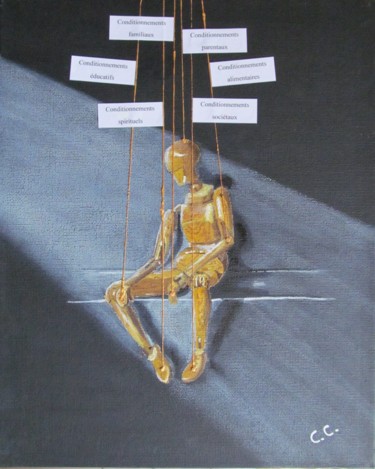 Painting titled "Conditionnement" by Cristel Clavaguera, Original Artwork, Acrylic