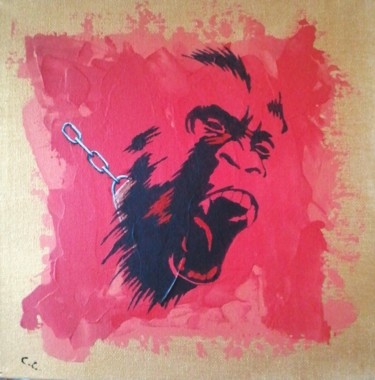 Painting titled "Gorilla" by Cristel Clavaguera, Original Artwork, Acrylic