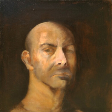 Pintura intitulada "Auto Retrato con Es…" por Cristian Alfredo Montesino, Obras de arte originais, Óleo