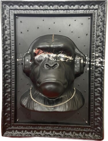 Peinture intitulée "Rock Monkey" par Cristian Basile, Œuvre d'art originale, Plastique
