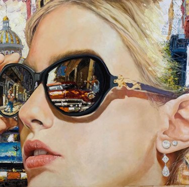 Peinture intitulée "spyglasses" par Cristian Mesa Velázquez, Œuvre d'art originale, Huile