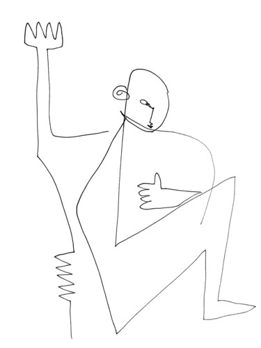 Dibujo titulada "Primal Dance" por Cristian Tonea, Obra de arte original, Bolígrafo
