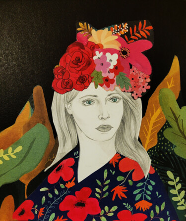 Collages intitolato "Mère Nature" da Cristina Barbato, Opera d'arte originale, Collages