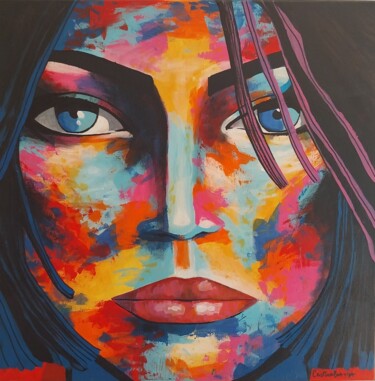 Malarstwo zatytułowany „Fake Colors” autorstwa Cristina Boavida, Oryginalna praca, Akryl Zamontowany na Drewniana rama noszy
