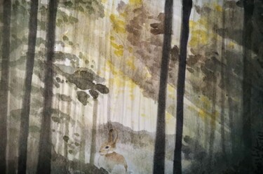 Pintura titulada "aiutante magico "Le…" por Cristina Conticelli, Obra de arte original, Acuarela Montado en Otro panel rígido