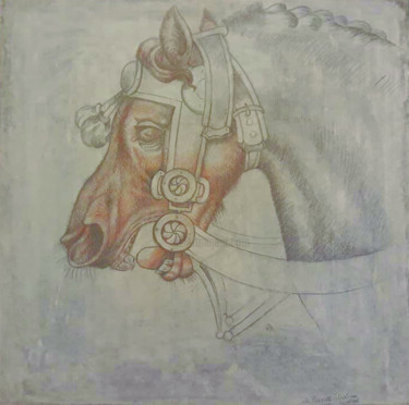 Рисунок под названием "Copia da Pisanello" - Cristina Conticelli, Подлинное произведение искусства, Карандаш Установлен на Д…