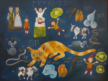 Painting titled "Petruzzo" by Cristina Conticelli, Original Artwork, Pigments Mounted on artwork_cat.