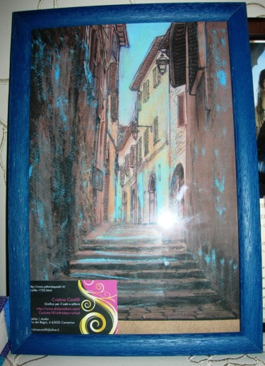 Pittura intitolato ""Vicolo in salita i…" da Cristina Contilli, Opera d'arte originale, Acquarello