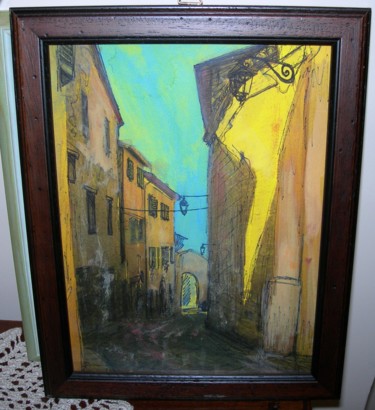 Painting titled ""Vicolo in discesa…" by Cristina Contilli, Original Artwork, Watercolor