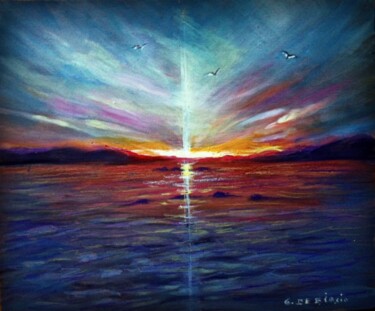 Pittura intitolato "tramonto" da Cristina De Biasio, Opera d'arte originale, Olio