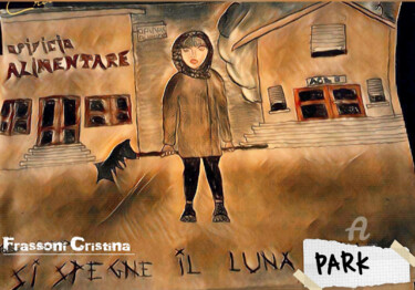 Arte digitale intitolato "Turn off this Luna…" da Cristina Frassoni, Opera d'arte originale, Matite colorate