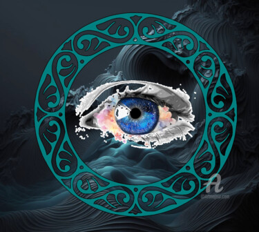 Digitale Kunst mit dem Titel "Eye on Magic" von Cristina Frassoni, Original-Kunstwerk, Digitale Malerei