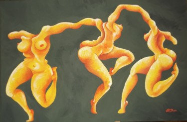 Painting titled "la-danza-acrilico-s…" by Crista, Original Artwork, Acrylic
