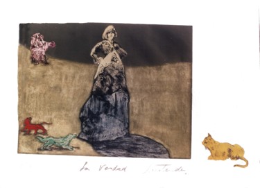 Gravures & estampes intitulée "La Verdad" par Cristina Santander, Œuvre d'art originale, Eau-forte