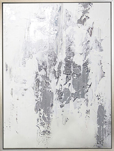 Painting titled "Silver Flash" by Cristina Simeoni, Original Artwork, Acrylic Mounted on Wood Stretcher frame